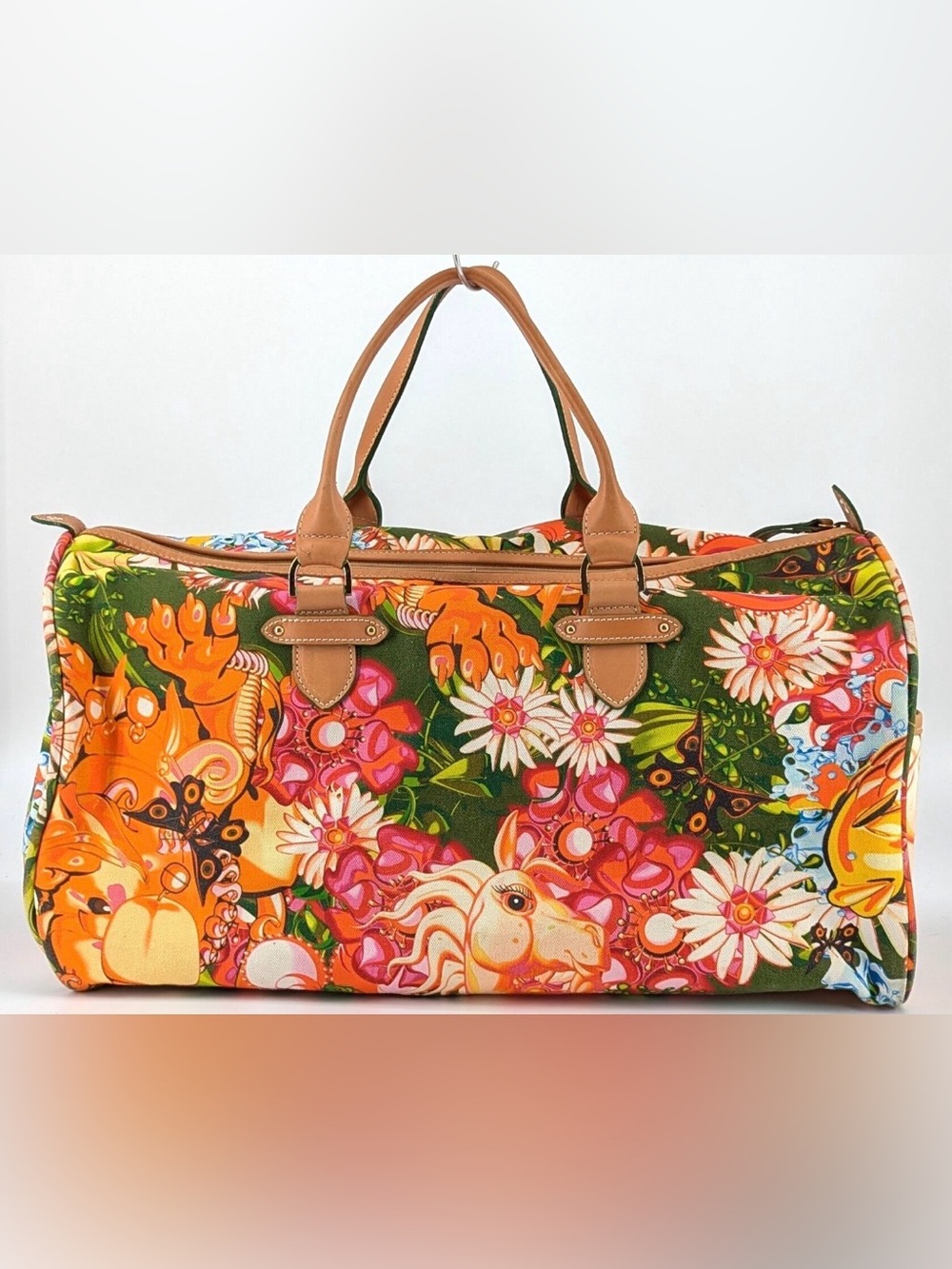 Longchamp x Me Company Limited Edition Large Canvas Floral Boston Tote - Picture 2 of 5